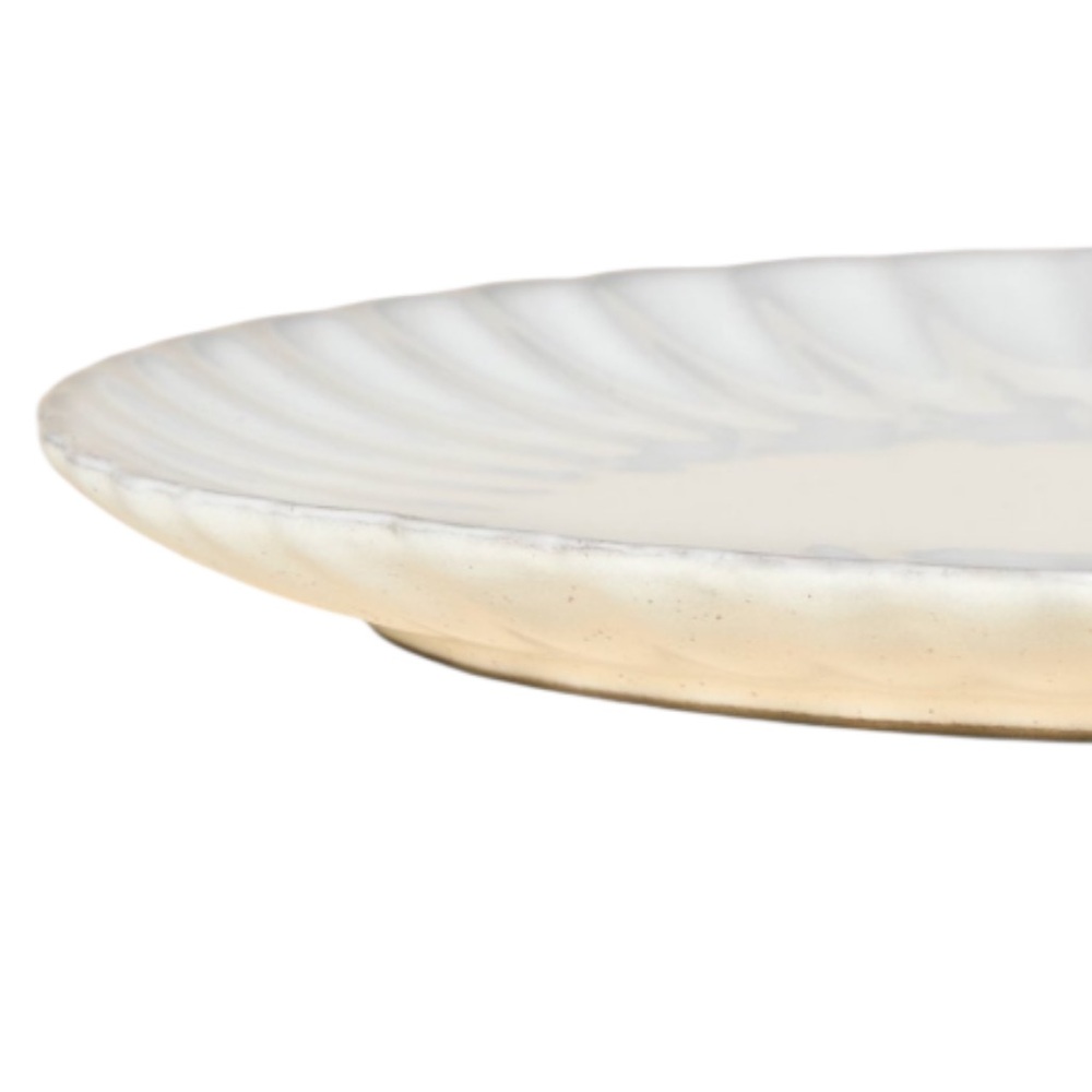 Hearth & Hand 8.5" Scallaped Edge Sourcream Stoneware Salad Plates Set of 2